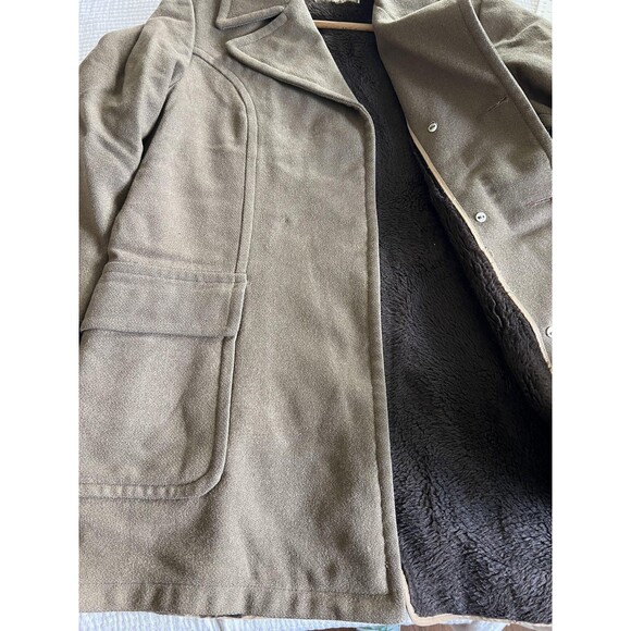 Vintage Woolrich Coat Mens 36 Brown Wool Sherpa Lined Heavy Outdoors Jacket 70s - Picture 12 of 12